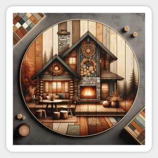 Rustic Retreat: Cozy Cabin Comfort Sticker